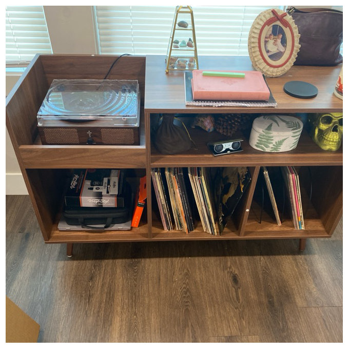 George Oliver Audio Rack, Record Player Stand With Charging